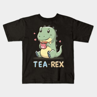 Tea rex having tea Kids T-Shirt